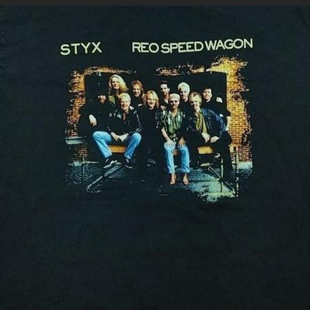 Vintage 2000 Styx REO Speedwagon Arch Allies Tour T-Shirt Stedman Large Y2K - Picture 3 of 5
